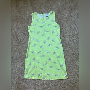 Lime Green Sleeveless Dress with fish print